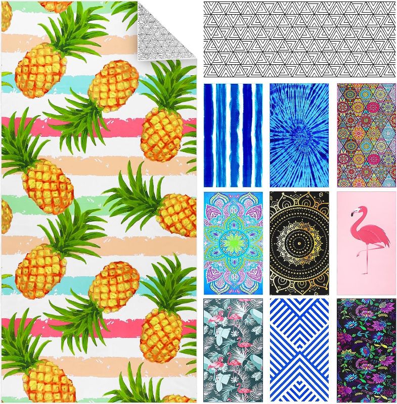 Photo 1 of 
Pineapple Microfiber Sandproof Pool Beach Accessories Essentials for Vacation Must Haves - Quick Fast Dry Sand Free Thin Compact Clearance Camping Towel...