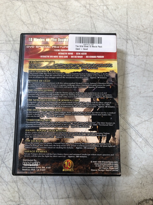 Photo 2 of 10 MOVIES THE WILD WEST MOVIE PACK 