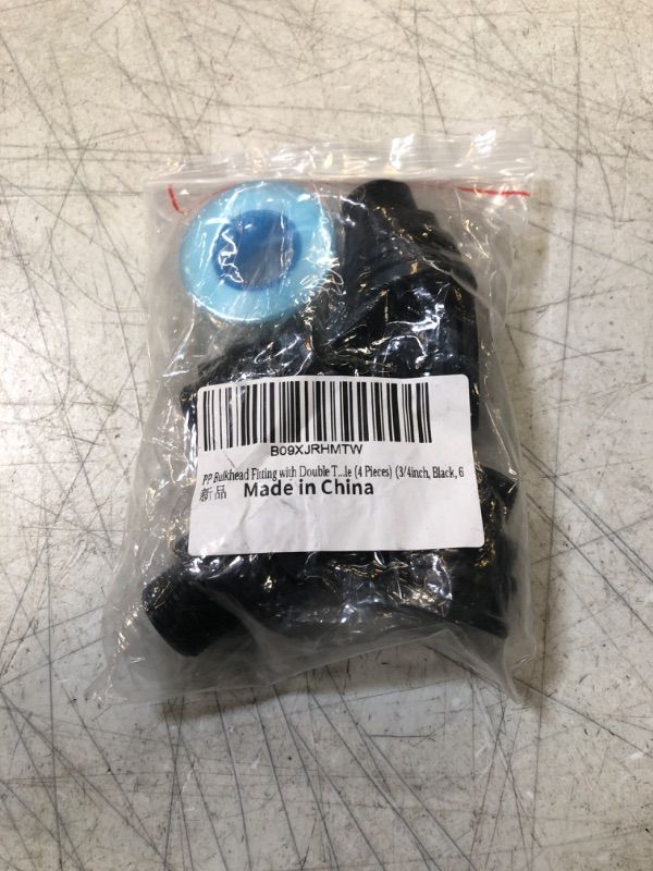 Photo 1 of PVC Bulkhead Fitting with Double Threaded Water Tank Connector for Rain Barrels, Aquariums, Water Tanks, Tubs, Pools, Spigot, Black, 3/4 Inch Male 1/2 Inch Female (4 Pieces) (3/4inch, Black, 6) 3/4inch Black 6