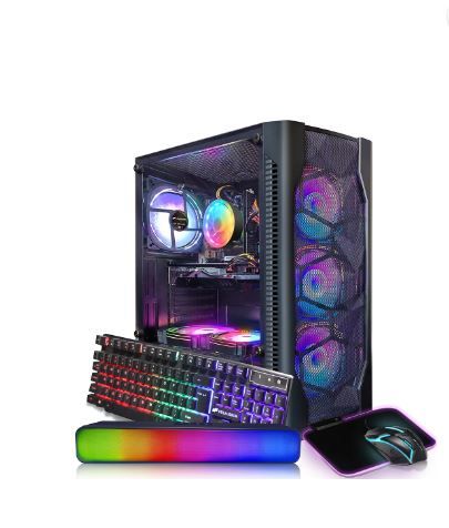 Photo 1 of STGAubron Gaming Desktop PC Computer,Intel Core I7 3.4 GHz up to 3.9 GHz,16G RAM,512G SSD,WiFi,Bluetooth 5.0,Radeon RX 580 8G GDDR5,RGB Fanx6,RGB Keyboard&Mouse&Mouse Pad,RGB BT Sound Bar,W10H64 (UNABLE TO TEST)
