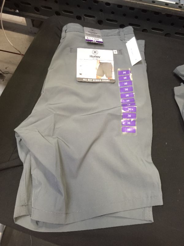 Photo 1 of Hurley Mens All Day Hybrid Shorts Quick Dry 4-Way Stretch Gray Size 36