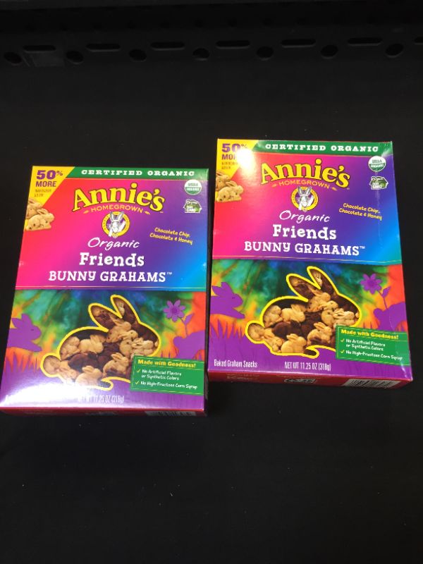 Photo 1 of 2 PACK-- Annie's Organic Friends Bunny Grahams Snacks- BEST BY- 09/2023