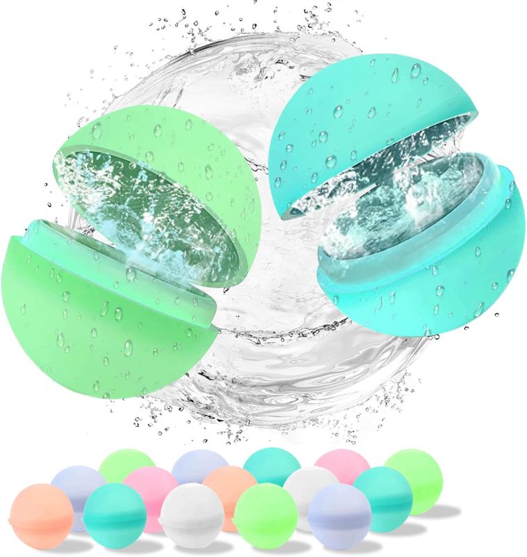 Photo 1 of 25Pcs Reusable Water Balloons - Latex-Free Soft Silicone Water Bomb Pool Toys, Quick-Fill Water Bomb for Kids & Adults All Ages Summer Fun Outdoor Party Games
