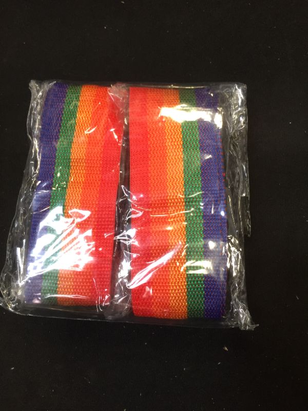 Photo 1 of 2 Pack Luggage Straps, Adjustable Suitcase Belts for Travel Accessories (Rainbow)
