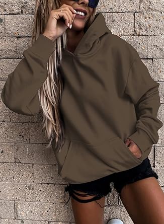 Photo 1 of Asvivid Womens Casual Hoodies Long Sleeve Lightweight Pullover Tops Loose Sweatshirt with Pocket XXL
