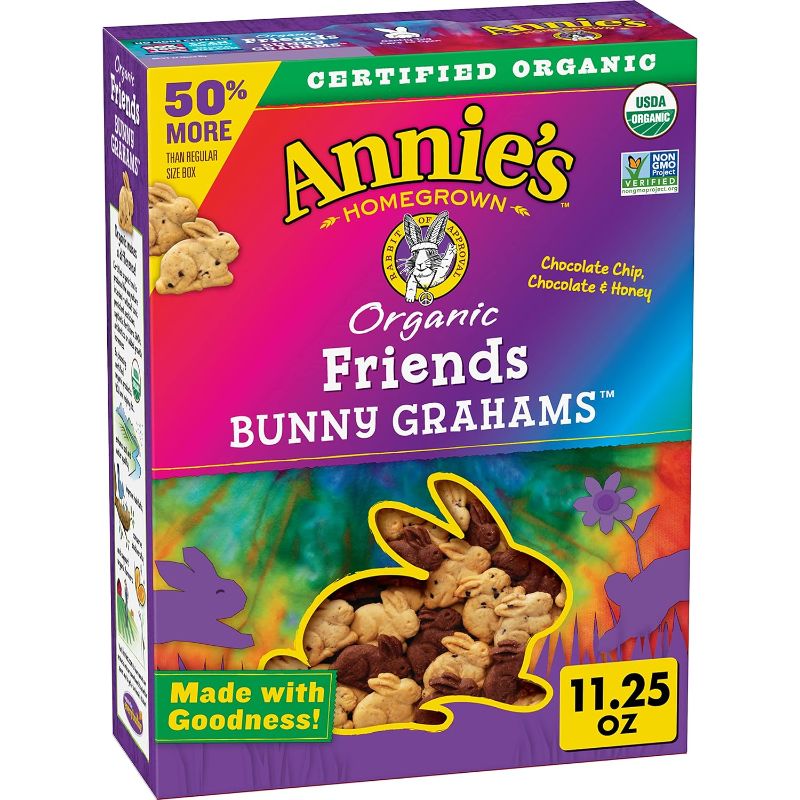Photo 1 of Annie's Organic Friends Bunny Graham Snacks, Chocolate Chip, Chocolate & Honey, 11.25 oz. 8/20/2023
