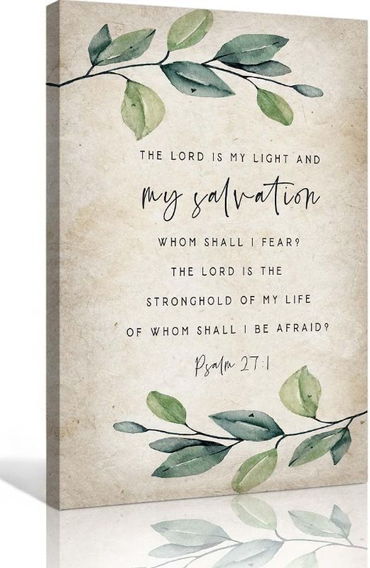 Photo 1 of Huyenma The Lord Is My Light and My Salvation Psalm 27 1 Bible Verse Poster Prints Living Room Decorations Pictures for Hallway Canvas Colouring 
SMALL