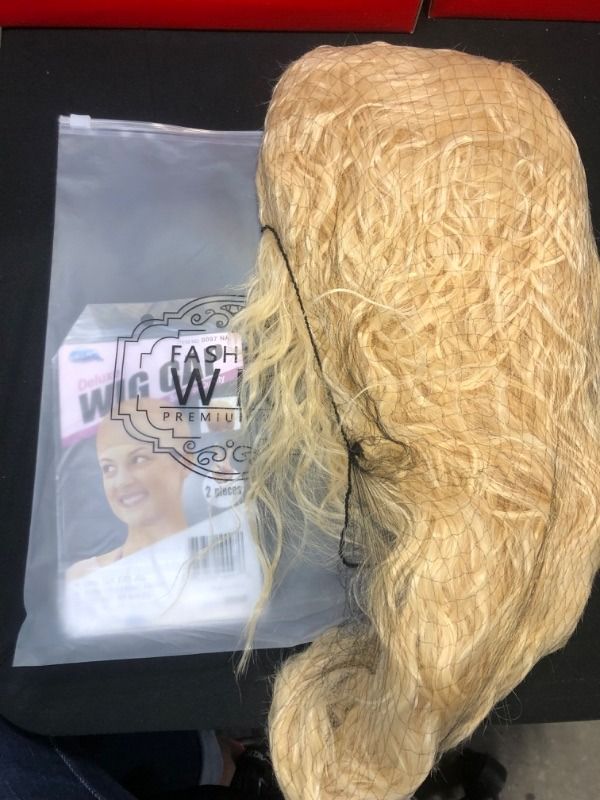 Photo 2 of FALAMKA 80s Wig Blonde Long Curly Wig Rocker Wig Cosplay for Adult Costume Party Halloween
