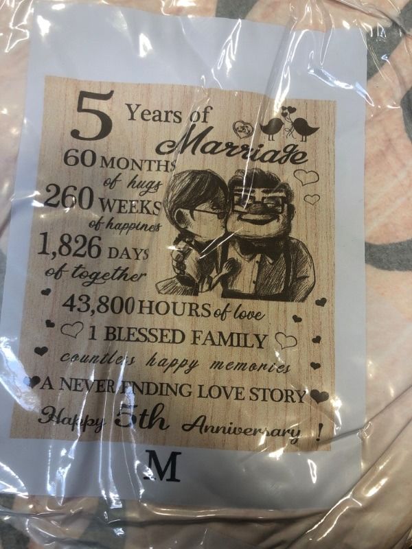 Photo 1 of 5 YEARS OF MARRIAGE BLANKET SIZE M