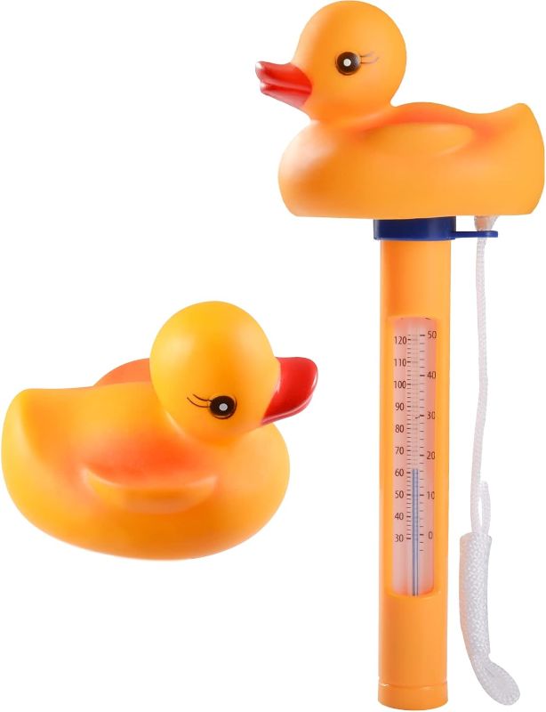 Photo 1 of Duck Thermometer Pool Floating - Swimming Pool Wireless Thermometer, Easy Read Large Size with String, Water Thermometer for Swimming Pool, Submersible Pool, Bath, Spa, Hot Tubs, Fish Ponds
