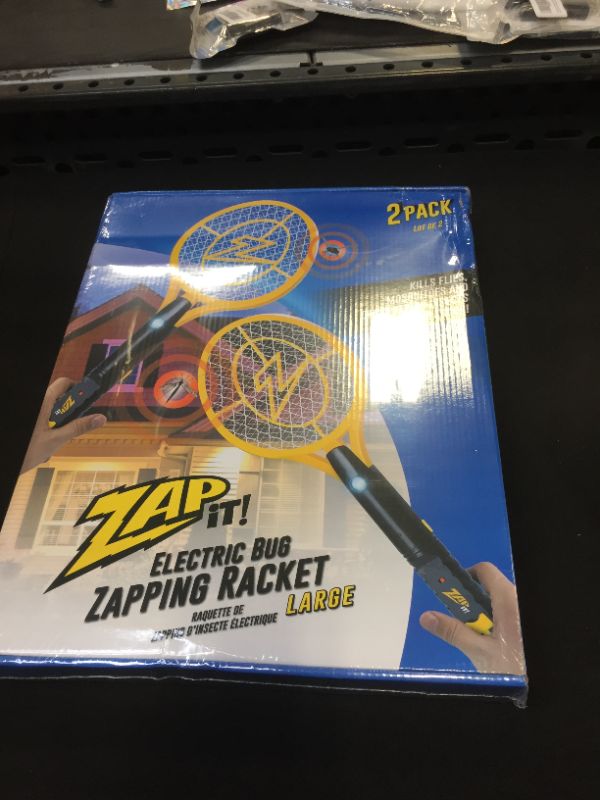 Photo 2 of ZAP iT! Electric Fly Swatter Racket & Mosquito Zapper - High Duty 4,000 Volt Electric Bug Zapper Racket - Fly Killer USB Rechargeable Fly Zapper Indoor Safe - 2 Pack (Large, Yellow) Large Yellow