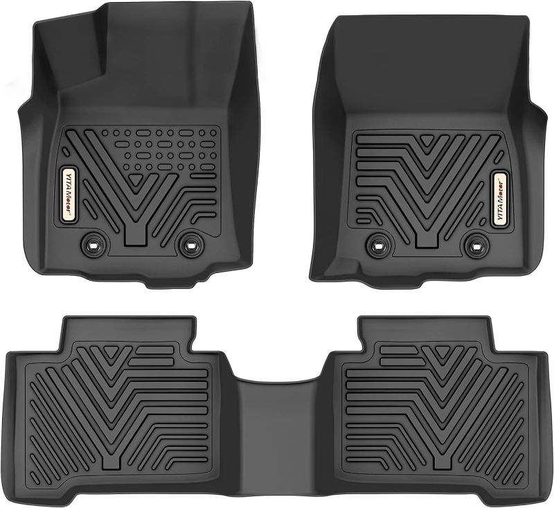 Photo 1 of YITAMOTOR Floor Mats Compatible with Tacoma Double Cab, Custom Fit Floor Liners for 2018-2023 Toyota Tacoma, 1st & 2nd Row All Weather Protection, Black
