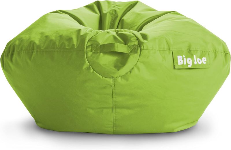 Photo 1 of Big Joe Classic Bean Bag Chair, Spicy Lime Smartmax, Durable Polyester Nylon Blend, 2 feet Round
