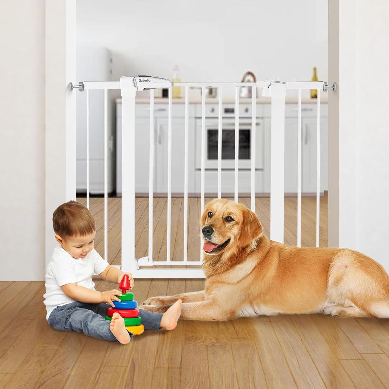 Photo 1 of Babelio Baby Gate for Doorways and Stairs, 26-40 inches Dog/Puppy Gate, Easy Install, Pressure Mounted, No Drilling, fits for Narrow and Wide Doorways, Safety Gate w/Door for Child and Pets
