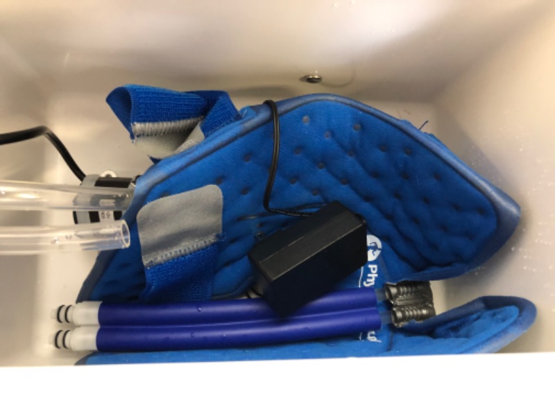 Photo 2 of Cold Therapy Machine — Cryotherapy Freeze Kit System — for Post-Surgery Care, ACL, MCL, Swelling, Sprains, and Other Injuries — Wearable, Adjustable Knee Pad — Cooler Pump with Digital Timer