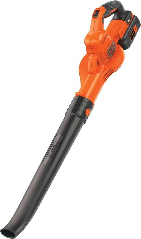 Photo 1 of BLACK+DECKER 40V MAX Cordless Leaf Blower, Lawn Sweeper, 125 mph Air Speed, Lightweight Design, Battery and Charger Included (LSW40C)
