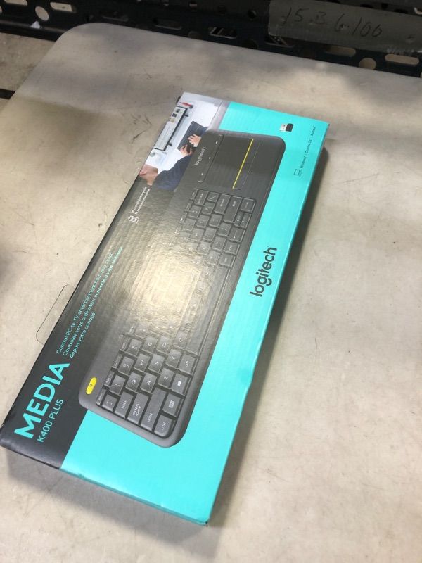 Photo 1 of Logitech K400 Plus Wireless Touch With Easy Media Control and Built-in Touchpad, HTPC Keyboard for PC-connected TV, Windows, Android, Chrome OS, Laptop, Tablet - Black PLUS Floral
