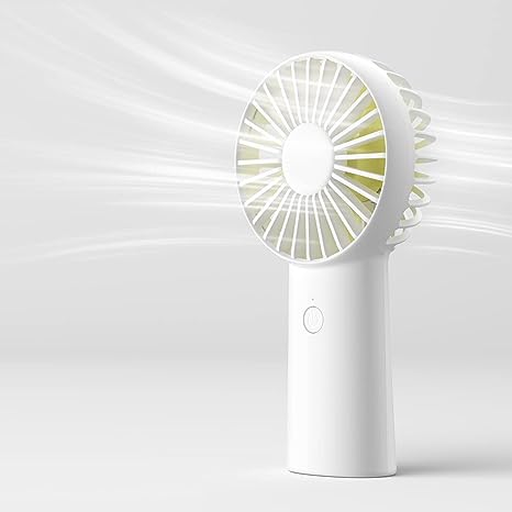 Photo 1 of  Handheld Fan, 4000mAh Portable Hand Fan, Mini Personal Rechargeable Hand Held Fan, Max 16Hrs Battery Operated USB Small Fan with 3 Speeds for Outdoor Travel Commute Office Women Men-White