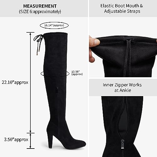 Photo 1 of  Women's 994 Fashion Suede High Chunky Heel Over The Knee High Boots with Zipper8.5