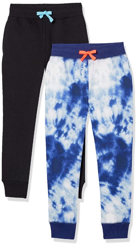 Photo 1 of 2 PACK Amazon Essentials Boys and Toddlers' Fleece Jogger Sweatpants SIZE M , 2 CT Black/Tie Dye