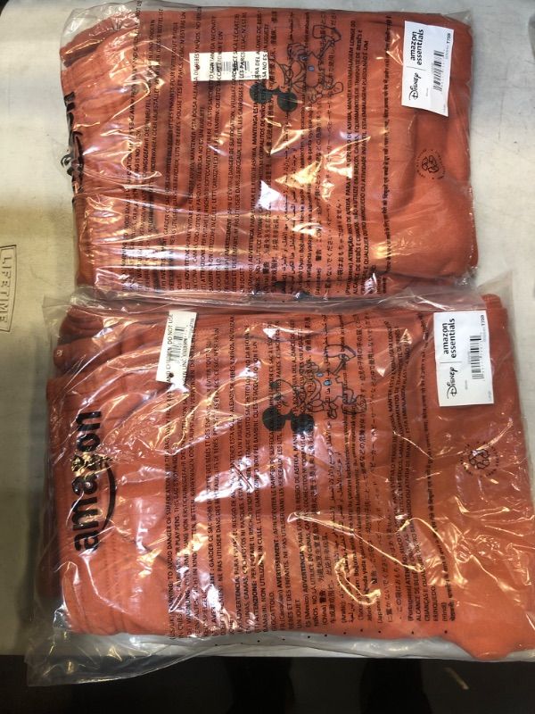 Photo 1 of 2 PACK Amazon Essentials Disney | Marvel | Star Wars Men's Fleece Sweatpant Large Coral Orange Mickey