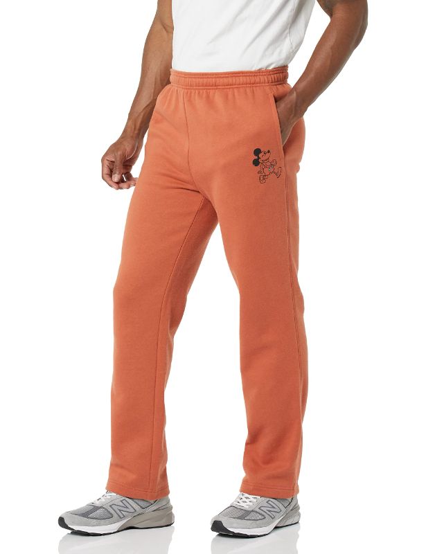 Photo 1 of 2 PACK Amazon Essentials Disney | Marvel | Star Wars Men's Fleece Sweatpant Large Coral Orange Mickey