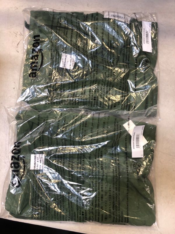 Photo 2 of 2 PACK Amazon Essentials Women's Studio Terry Fleece Romper X-Small Military Green