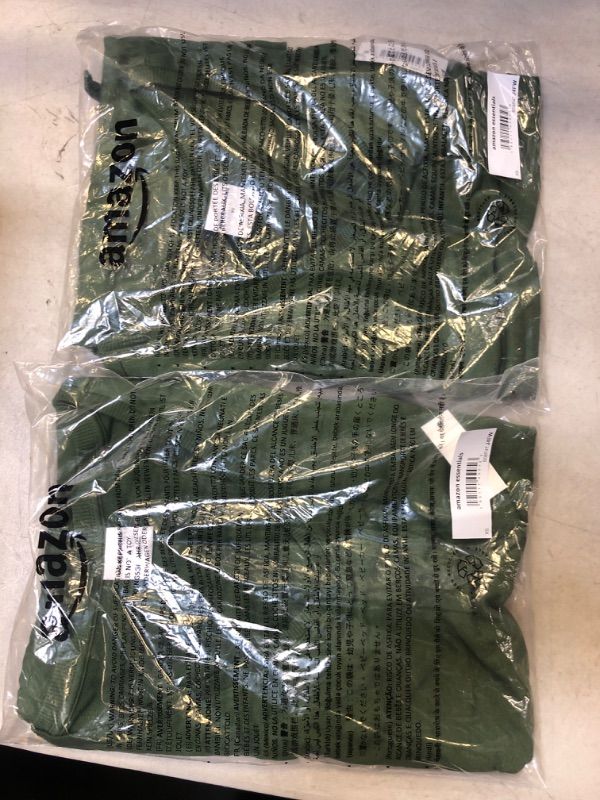 Photo 1 of 2 PACK Amazon Essentials Women's Studio Terry Fleece Romper X-Small Military Green