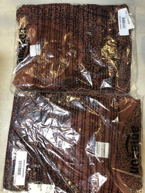 Photo 2 of 2 PACK Amazon Essentials Women's Studio Terry Fleece Romper X-Large Dark Camel/Black, Ikat