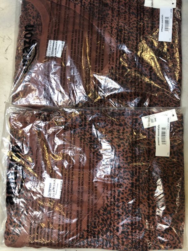Photo 1 of 2 PACK Amazon Essentials Women's Studio Terry Fleece Romper XX-Large Dark Camel/Black, Ikat