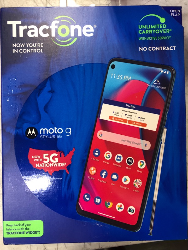 Photo 2 of Tracfone Motorola moto g Stylus 5G, 128GB - Prepaid Smartphone (Locked)