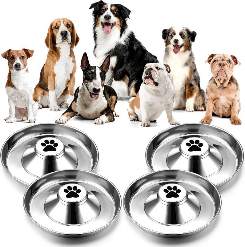 Photo 1 of 4 Pcs Stainless Steel Puppy Bowls for Puppy, Dog Bowl, Puppy Supplies, Puppy Feeder, 11.8'' Puppy Feeding Bowls for Litters, Food Feeding Weaning Bowl for Small Medium Large Dogs, Pets