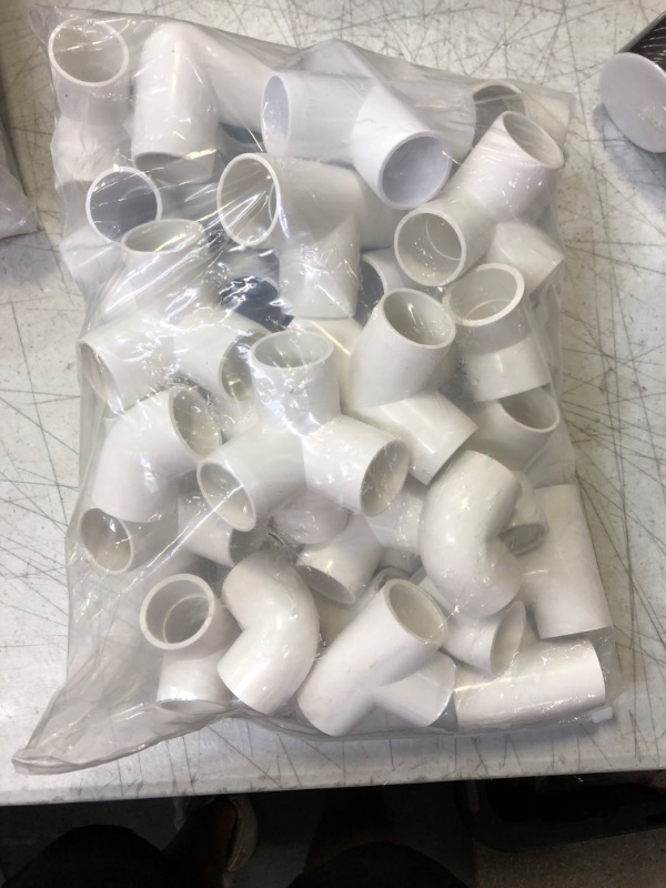 Photo 2 of 35 Pieces 1" PVC Elbow Fittings,45 Degree Elbow Connector,90 Degree PVC Pipe Elbow,2 Way 3 Way 4 Way 5 Way PVC Pipe Fitting connectors, PVC Tee Pipe Fitting Adapter, SCH 40, Socket (1 inch-White)