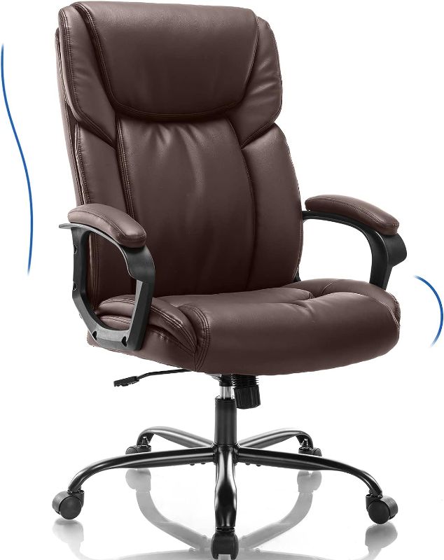 Photo 1 of OLIXIS Mid-Back Heave Duty Office Ergonomic Computer Desk Chairs-Brown, Modern
