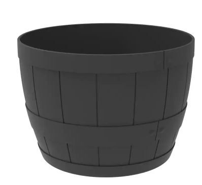 Photo 1 of 21 in. x 15 in. Slate Rubber Barrel Planter
