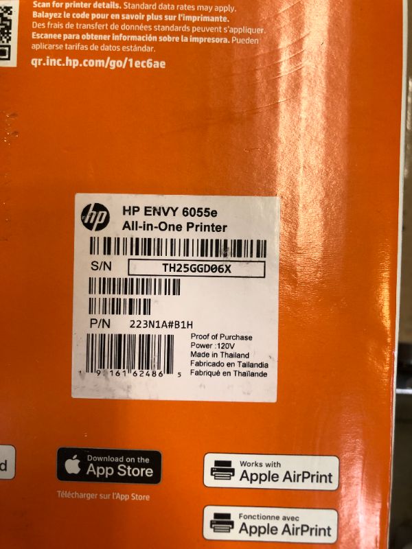 Photo 3 of HP ENVY 6055e Wireless Color Inkjet Printer, Print, scan, copy, Easy setup, Mobile printing, Best for home, Instant Ink with HP+,white New