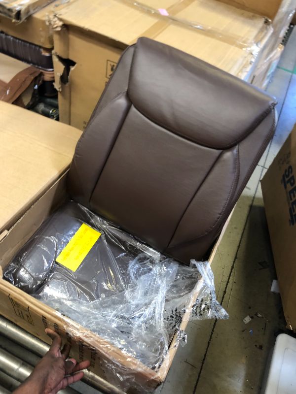 Photo 2 of Amazon Basics Classic Puresoft Padded Mid-Back Office Computer Desk Chair with Armrest - Brown, 25.75"D x 24.25"W x 42.25"H