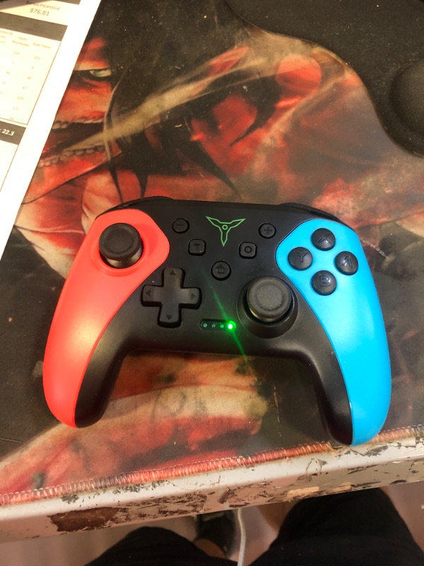 Photo 3 of Wireless Switch Controller for Switch/Lite/OLED Controller, Switch Controller with a Mouse Touch Feeling on Back Buttons, Extra Switch Pro Controller with Wake-up,Programmable, Turbo Function Red+Blue