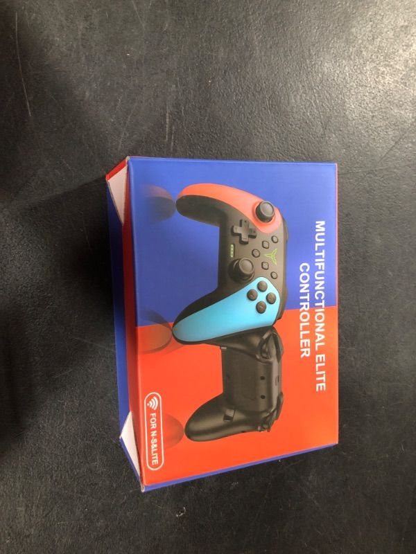 Photo 2 of Wireless Switch Controller for Switch/Lite/OLED Controller, Switch Controller with a Mouse Touch Feeling on Back Buttons, Extra Switch Pro Controller with Wake-up,Programmable, Turbo Function Red+Blue