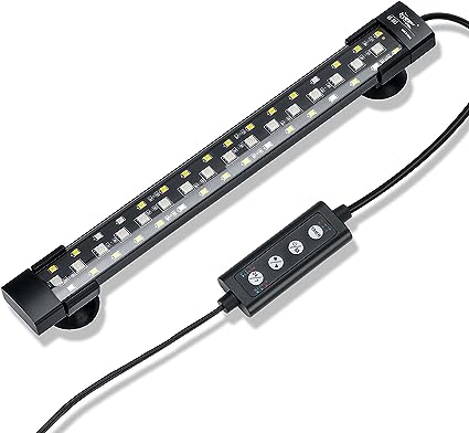 Photo 1 of hygger 24/7 Mode Submersible Aquarium LED Light, Full Spectrum Hidden Fish Tank Light with 3 Rows Beads 7 Colors Auto On Off Sunrise-Daylight-Moonlight, Adjustable Timer Brightness 10W