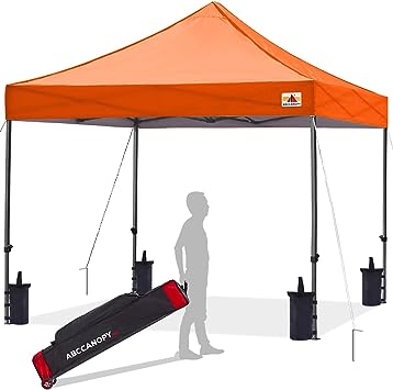 Photo 1 of ABCCANOPY Patio Pop Up Canopy Tent 8x8 Commercial-Series(Orange)
