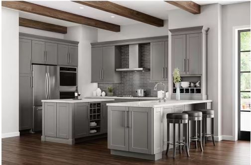 Photo 1 of 48 in. W x 34.5 in. H End Panel in Dove Gray
