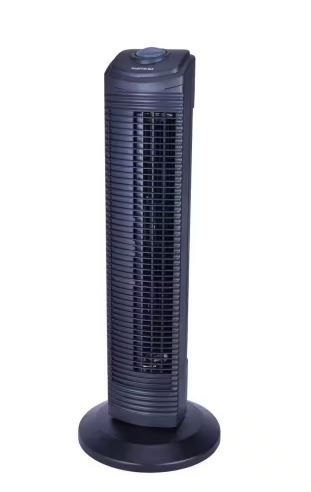 Photo 1 of 28 in. 3 Speed Oscillating Tower Fan in Black
