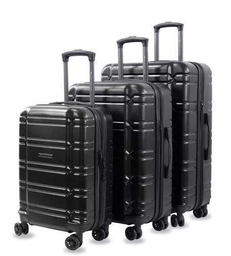 Photo 1 of Allegro 3-Piece Black Expandable Spinner Luggage Set
