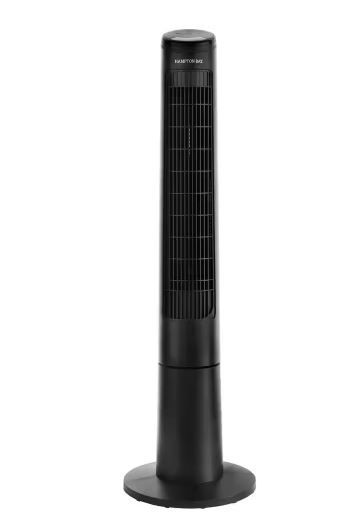 Photo 1 of 40 in. 3 Speed Remote Control Oscillating Tower Fan in Black
