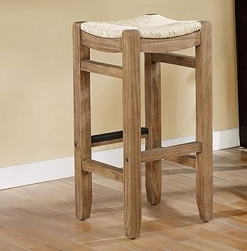 Photo 1 of Alaterre Furniture Newport 30" H Wood Bar Stool with Rush Seat
