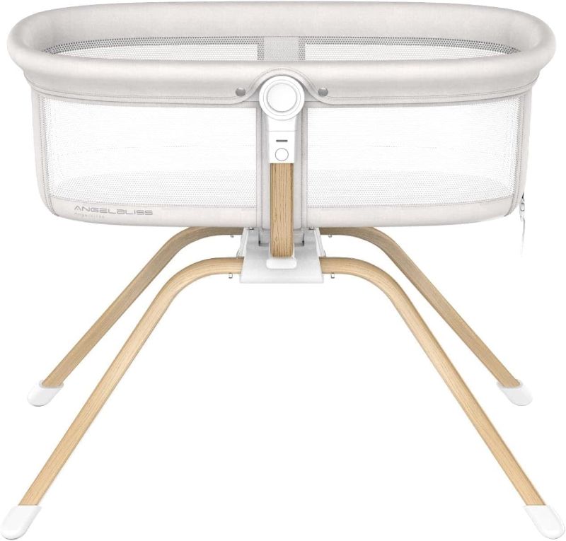Photo 1 of ANGELBLISS 3 in 1 Rocking Bassinet & Baby Bassinet Bedside Crib, One-Second Convert Travel Portable Bassinet Newborn Baby (White)
