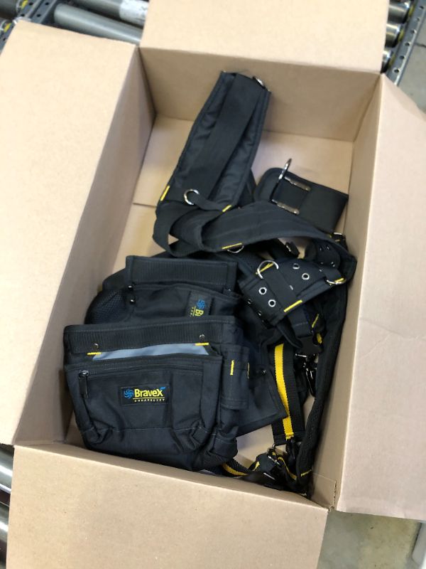 Photo 2 of Bravex Tool Belt Suspenders - Tool Vest Pro Ultra 20 Bags Y-Style Tool Belts 5 Combo Apron Tool Pouch For Framers Carpenter Electrician 1200D Ballistic Nylon