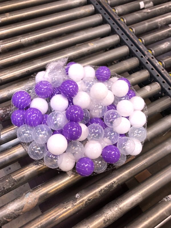 Photo 2 of 99JGDAX Baby Ball Pit Balls Babies 100 Pcs Play Plastic Crush Proof Balls for Kids Purple & White & Clear