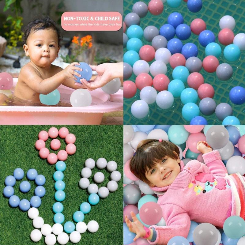 Photo 1 of 99JGDAX Baby Ball Pit Balls Babies 100 Pcs Play Plastic Crush Proof Balls for Kids Beige & Gray & Clear